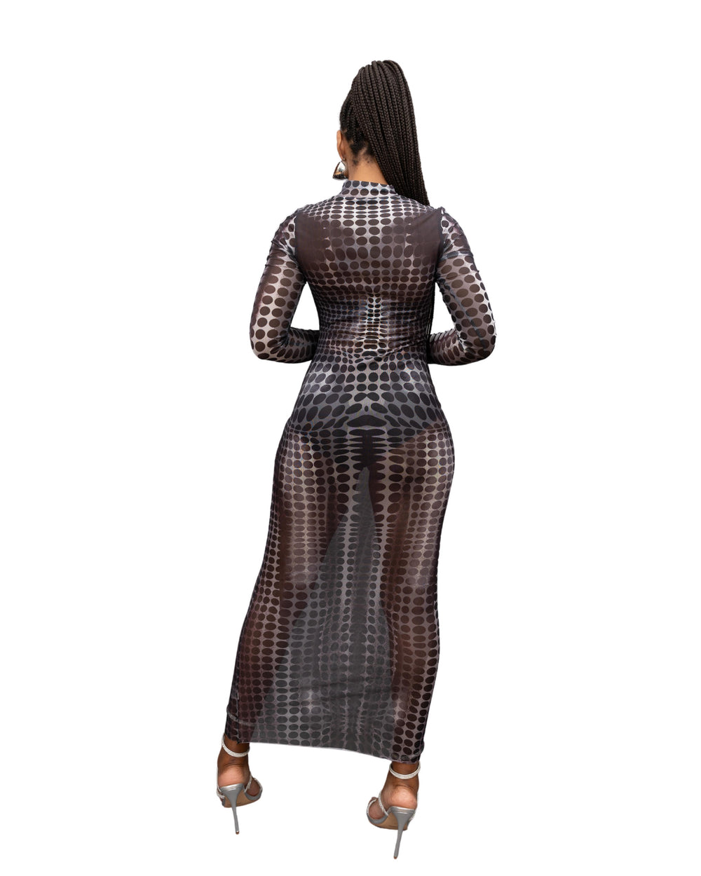 Onyx Illusion Mesh Dress