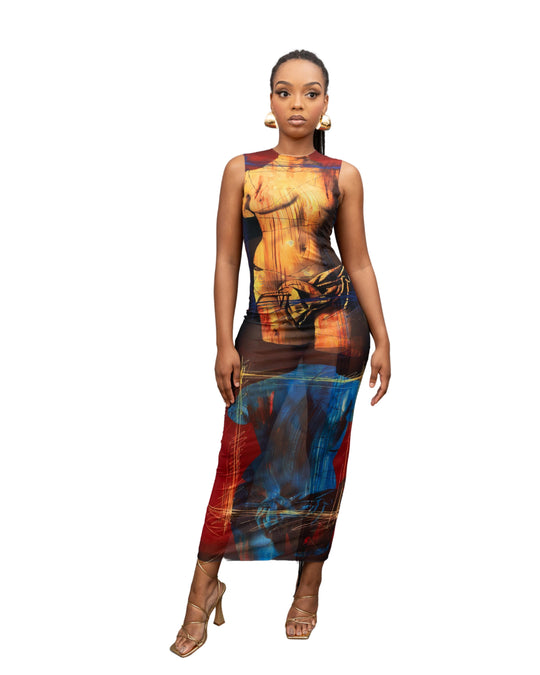 Work of Art Mesh Dress